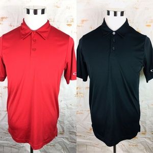 Lot Of 2 Oakley Mens Performance Golf Polo Shirt M